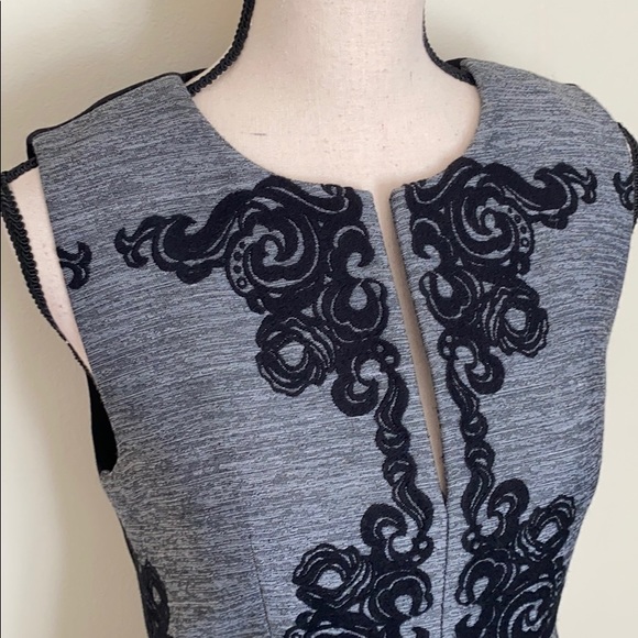 Diane von Furstenberg Yvette Black Gray Dress Sz 8 - Picture 6 of 15